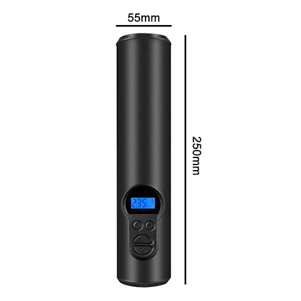 Mini Däckuppblåsare Digital Bärbar Luftkompressor 12V, Trådlös Version 2000mAh Laddningsbart Litiumjonbatteri, Lämplig för bil/Cykel Luftpump,
