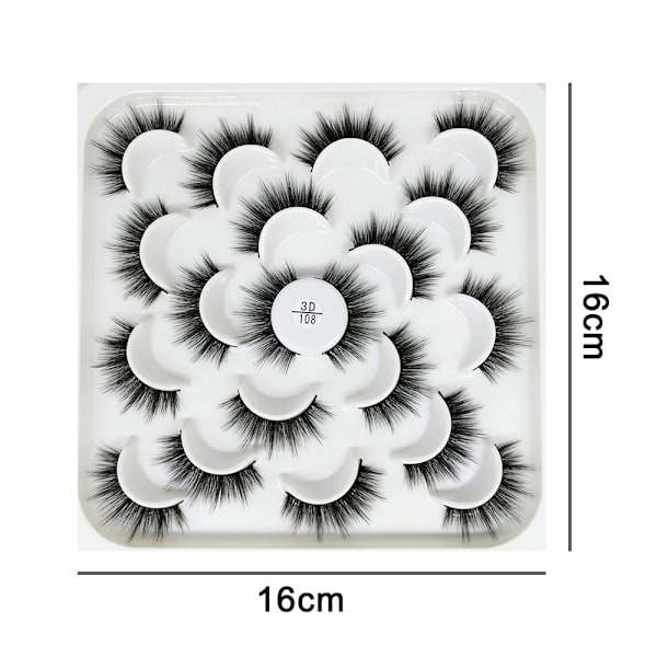 10 par 3D lösögonfransar, naturliga lösögonfransar set, fluffiga extensionsögonfransar pack mjuka tjocka och bekväma naturliga falska ögonfransar