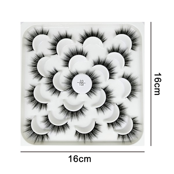 10 paria 3D-tekoripsiä, luonnollinen tekoripsisetti, pörröiset ripsienpidennykset, pehmeät paksut ja mukavat luonnolliset tekoripset