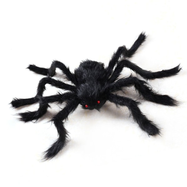 Kæmpe Fake Edderkop Livagtig Halloween Justerbar Sort Blød Håret Fake Edderkopper Skræmmende Dekorationer til Have Hjem 90cm
