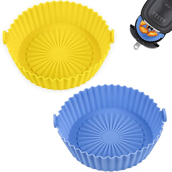 Air Fryer Silikone Gryde, 2 Stk. Airfryer Bageform, Airfryer Silikoneform, Silikoneform til Airfryer, Silikone Bageform til