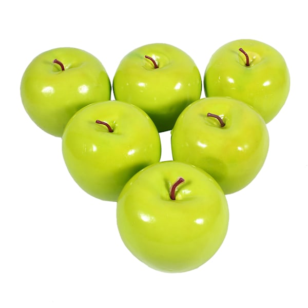 6 st konstgjorda gröna äpplen frukt simulering naturtrogen kök display hem mat dekorativ