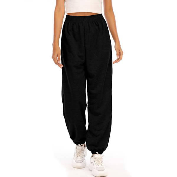 Elastiska midjejoggersbyxor Casyal dam sport långa sweatpants enfärgade baggybyxor