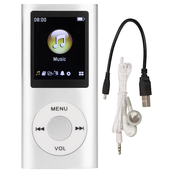 MP3-spelare, snygg, multifunktionell, förlustfri ljud, smal 1,8-tums LCD-skärm, bärbar MP4 MP3-musikspelare