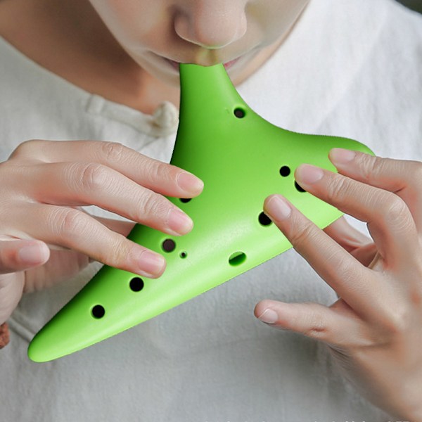 12 Hullers Plastik Alto C Ocarina, Gaveidé til Begyndermusikere, Let at Lære