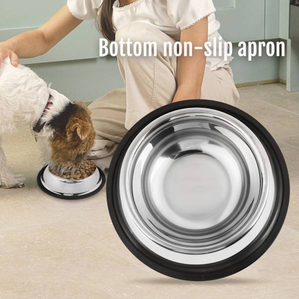 Hållbar hundvalp i rostfritt stål resematskål matskål 15 cm/5,91 tum