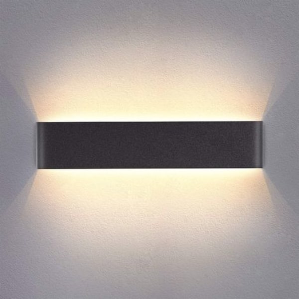 14W LED Indendørs Væglampe 40cm Varm Hvid Væglampe, Simpelt Design Børstet Sort til Soveværelse Stue Badeværelse