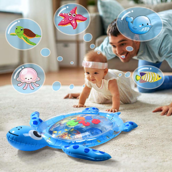Vattenmatta: Baby Toy Gift Activity Play Mat Uppblåsbar Sensorisk Lekmatta Baby Belly Time Slap Indoor Liten Matta 3 6 9 Månader Nyfödda Pojkar Flickor Småbarn