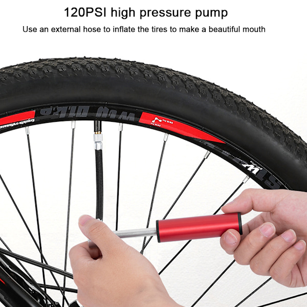 Minicykelpump 120 PSI Inkluderar Monteringssats - Kompakt & Lätt - Cykeldäckpump för Landsväg, Mountainbike och Cyklar