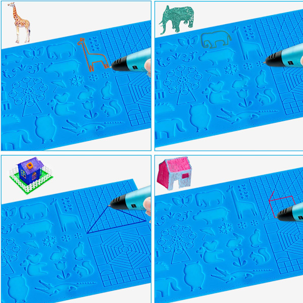 Kreativ Tegning Silikone Skabelon Match, Flere Mønstre til 3D Begyndere/Børn/Voksne Gave 3D legetøj hjælpebræt