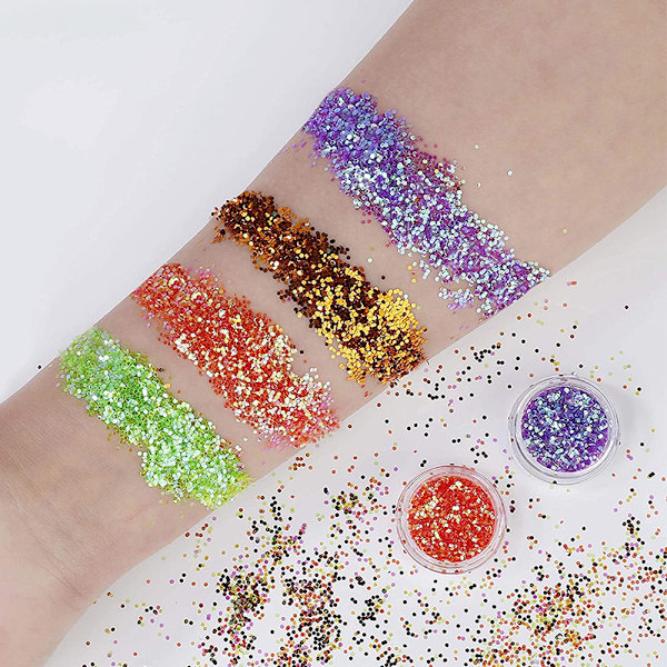 24 färger pigment nagelpulver, färgglatt iriserande glitter ultrafint lysande pärlemor högglans halo pulver, naglar pigment damm 3D DIY nagelkonst