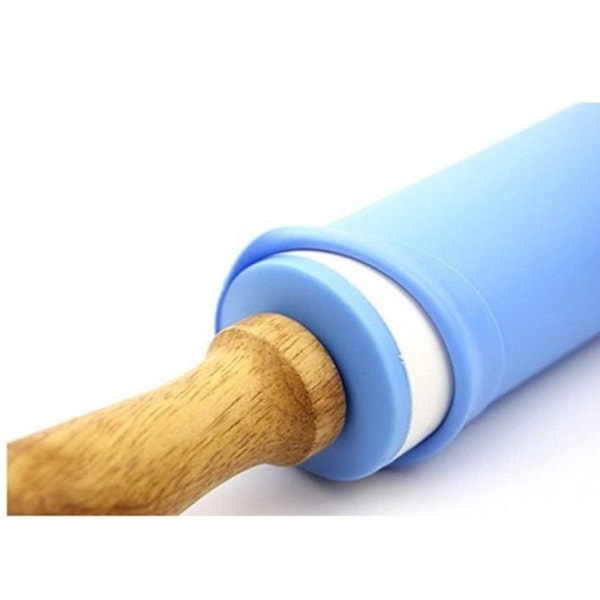 Silikonkavel Non Stick-yta Trähandtag 1,97X15,15 Blue