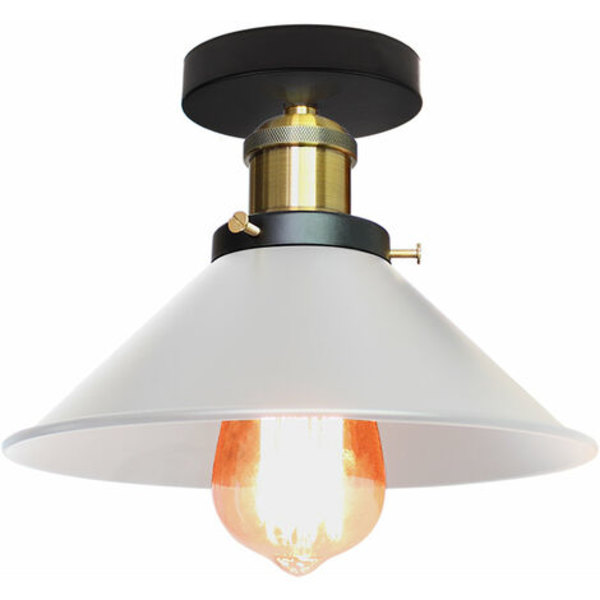 Industriel Metal Lysekrone Lampeskærm E27 40W Hvid