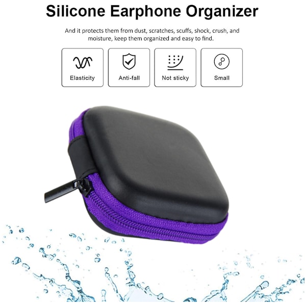 1 stk Hard Boks Gadget Veske Oppbevaringspose For Nøkkelring Hodetelefoner Kabel USB Datakabel, 7.5*7.5*2.8cm