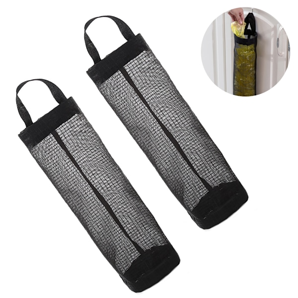2 stk. Plastikposeholder, Dispensere, Affaldsposeholder Genbrugsbeholdere Mesh Hængende Opbevaringsdispensere Hængende Foldbart Mesh Affaldspose