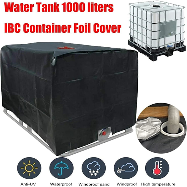 IBC Vandtank Beskyttelsescover, 1000l Anti-UV Støvtæt Presenning til Container Regnvandsopsamlingstank UV Film Beskyttelsescover, A