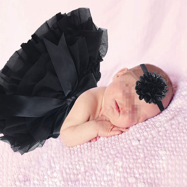 PP-byxor och hårband set enfärgade barnkalsonger babybyxor，Baby Girl  Mjuk och fluffig - Baby Girl  Kjolar för flickor