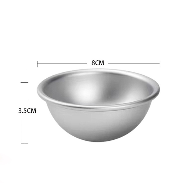 8 cm Aluminium Halvklot Pan 3D Rund Form Kakformar för Bakning Sfärisk Halvboll Tårta Pan för Födelsedag Bröllop Jubileum DIY Kakor Bakformar