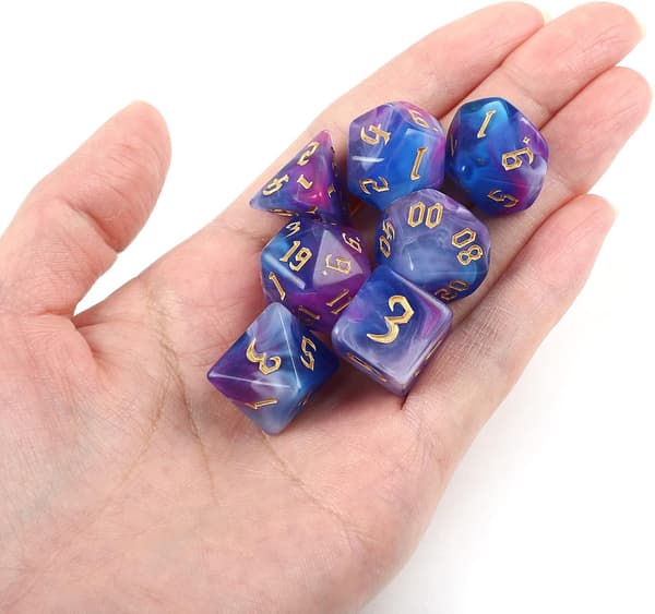 Polyhedral RPG Terninger 42 stk. Dungeons and Dragons Terningesæt 6 Mønstre 6 Sidede Terninger til Terningespil og Rollespil med 6 Flannelposer-C-C-C-C