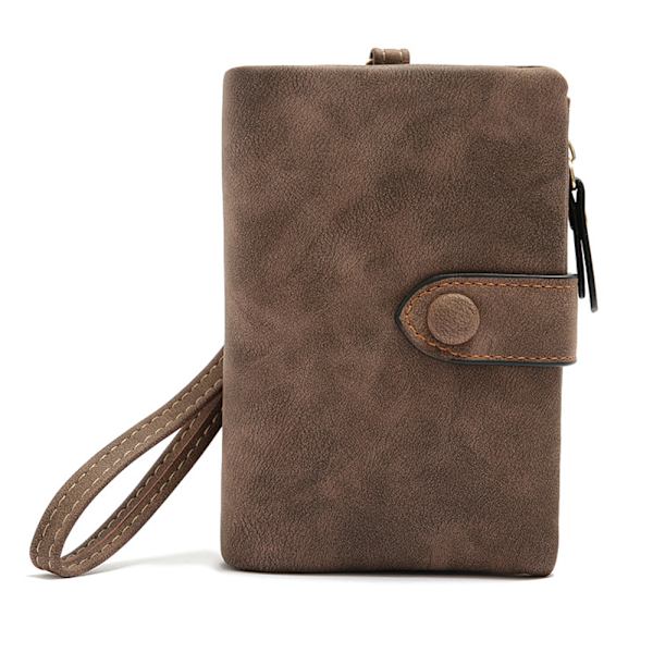 Fashion Dam plånbok Koppling Tri-fold Fashion Dam väska Multi-kort Frosted Kort Plånbok Handled med Korthållare Myntväska