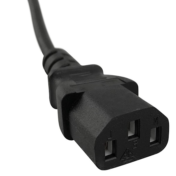 Strømkabel Euro-stik 3-benet IEC-kabel til PC, skærm, printer, PS3 / PS4 Pro, scanner, TV