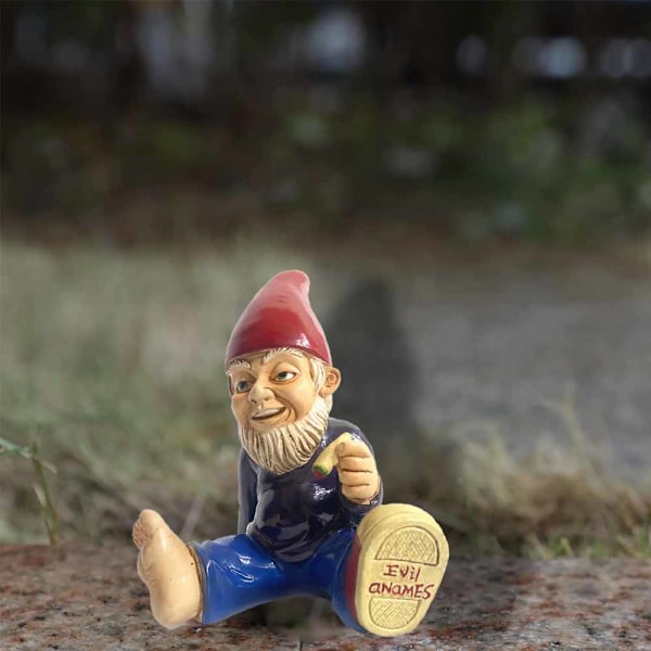 Havens Gartenzwerg Statue Udendørs Sjov Gartenzwerg Dekorativ Gartenzwerg Plænestatue til Terrasse Veranda Have