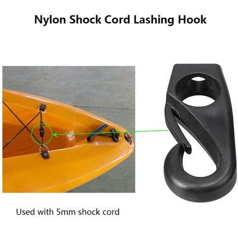 6 stk - Elastisk Snor Spenne - Svart