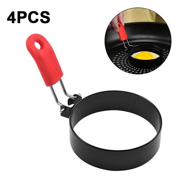 4 st runda professionella pannkaksmallar, äggkokningsringar för matlagning, non-stick runda äggringsform för stekt ägg, pannkakor, smörgåsar