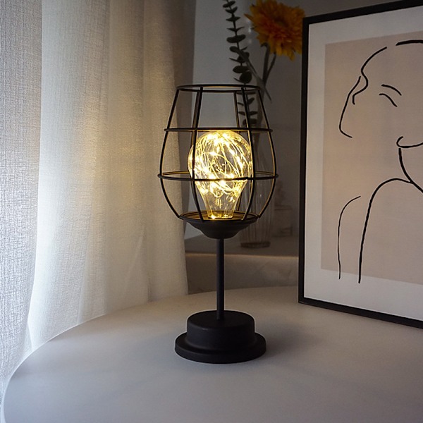 Dekorativ lampe med bur, lampe til soveværelse, køkken, bryllup