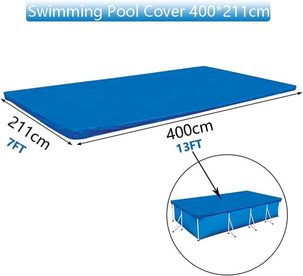 Swimmingpoolafdækning 4x2.11m, Rektangulær swimmingpool bobleafdækning, Rektangulær swimmingpoolafdækning, Bobleafdækning til rørformede swimmingpools, Regn