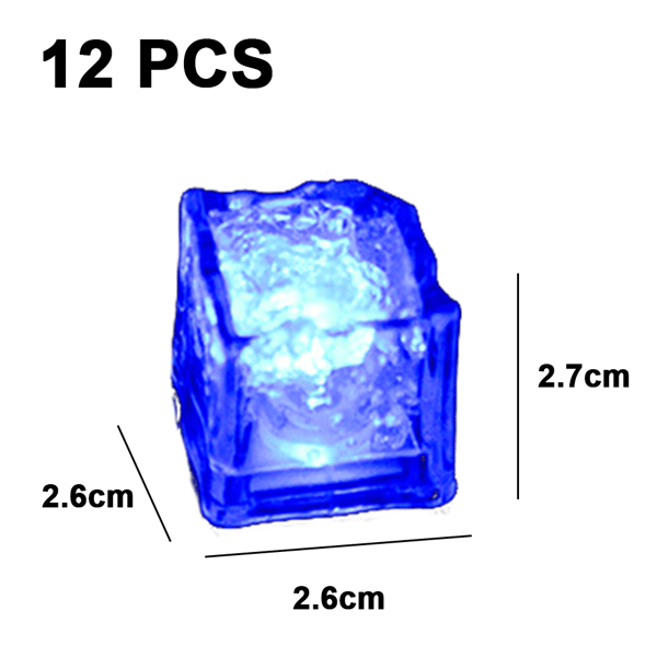 Valaisevat LED-jääpalat (12 kpl) blue