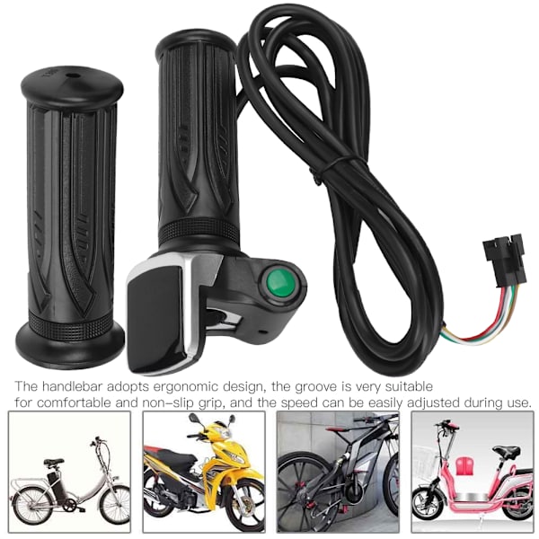 LCD Elektrisk Mengdevisning med Bryter EBike Hastighetskontroll Gasshåndtak 6 Ledere (48V)