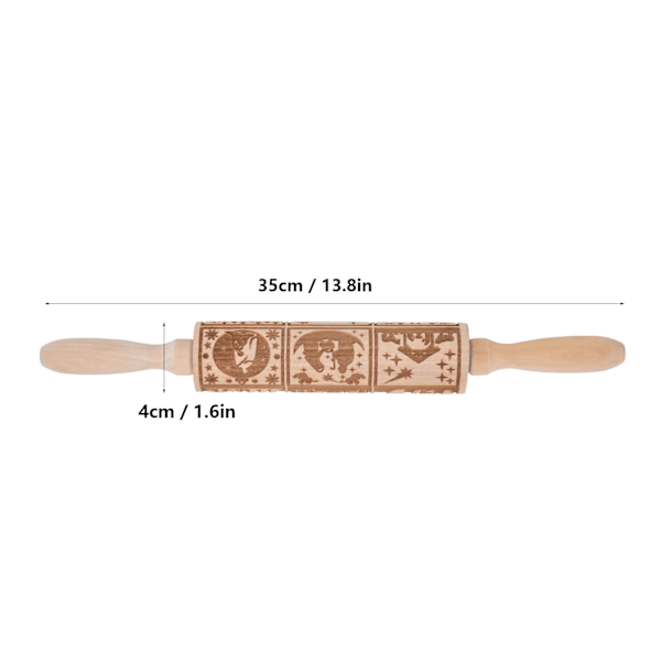 35cm Präglingskavel 9 Mönster 3D-tryckt Kavel DIY Degkavel för Köksbakning