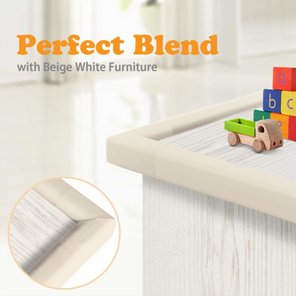 Baby Proofing White Corner Guards Set, Edge & Corner Guards, Safe Edge & Corner Cushion, Child Safety Furniture Bumper Protectors, 3.5CM/1.38\" Längd