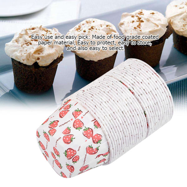 100 KPL Mini Cupcake Vuoka Paperi Pyöreä Kakku Leivontakupit Muffinssivuoat Kotijuhlat Häät