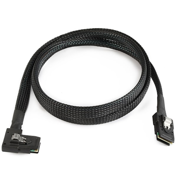 Kabel Intern Mini SAS till Mini SAS Sladd, SFF-8087 till Vänster/Höger Vinkel SFF-8087 Sladd, Kompatibel med RAID eller PCI-Kontroller, 0,8m