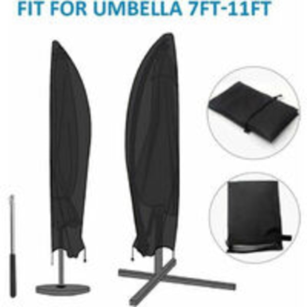 Skyddande överdrag för offset-parasoll 2 till 4 m bred 210D Oxford-tyg vattentät dammtät UV-beständig 265x40/70/50cm