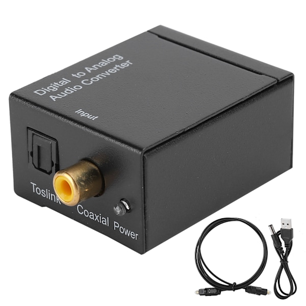 Digital Optisk Fiber til Analog Lydkonverter Plast Sort Toslink USB Kabel Maskine