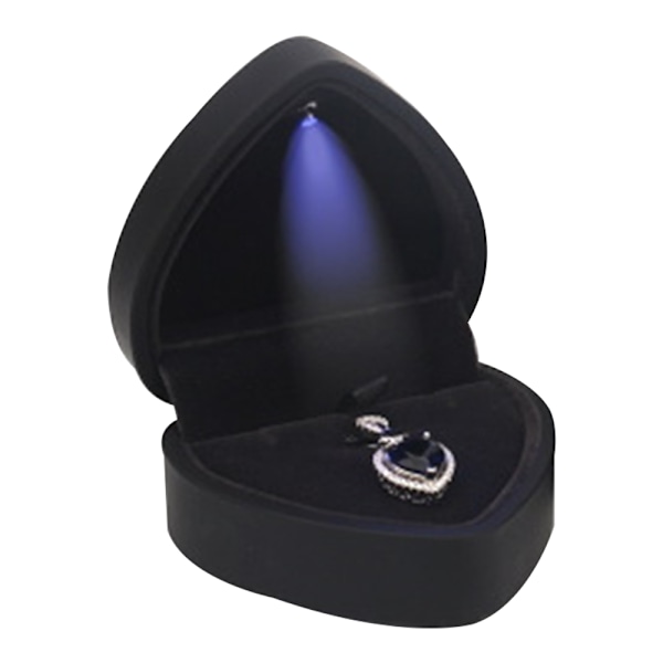 LED smyckeskrin presentask elegant sammetshalsband hänge ask armband ask med LED-ljus för smyckendisplay bröllop förlovning Alla hjärtans dag