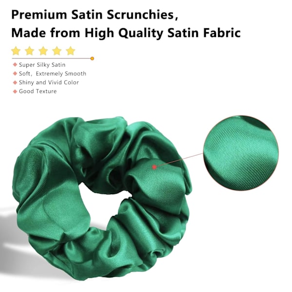 60 stk. Hår Scrunchies, Satin Silke Scrunchies til Hår, Silkeagtigt Krøllet Hår Tilbehør til Kvinder, Hårelastikker til Teenagere, Scrunchies Pakke til Piger
