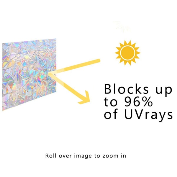 Vinduesfilm Dekorativ Privatlivsfilm 3D Uden Lim Holografisk Glasmærkat til Glasdør Hjem Hus Kontor Varmekontrol Anti UV
