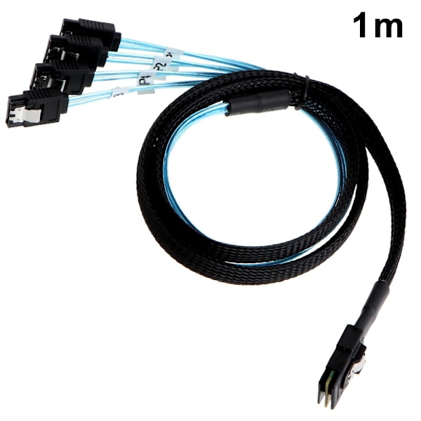Mini SAS 36Pin (SFF-8087) uros - 4 SATA 7Pin naaras -kaapeli, Mini SAS -isäntä/ohjain - 4 SATA -kohde/taustalevy