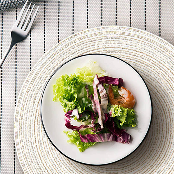 Pyöreä punottu tabletti, 6 kpl, sisä- ja ulkokäyttöön, hääjuhliin, lomajuhliin, perhejuhliin