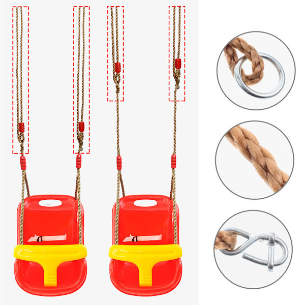 Swing-köysipari, säädettävät hihnat 1,8 m, puuhun ripustettava, maksimikuorma 300 kg / 660 lbs PE lapsille ja aikuisille (2 kpl:n sarja)