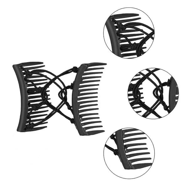 Sæt hårklemmer, Plastik, Sort/Brun