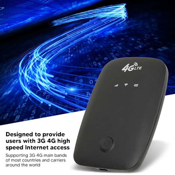 4G Mobilt WiFi Hotspot SIM-kortspor 2100mAh Batteri Bærbar 4G WiFi-ruter for Bilbrukere Forretningsreisende