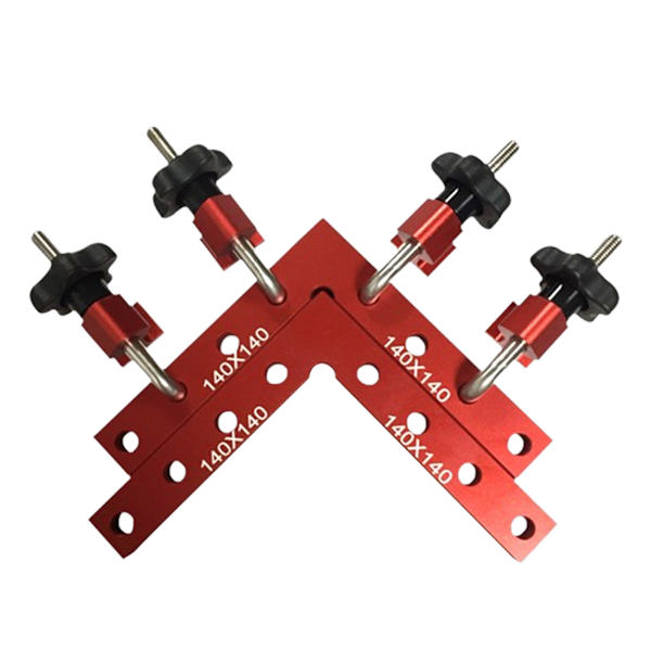 14 x 14 cm L-formad 90 graders rätvinklig positioneringslinjal, aluminiumlegering, 90 graders hörnfogklämma för skåp, lådor, 2 st