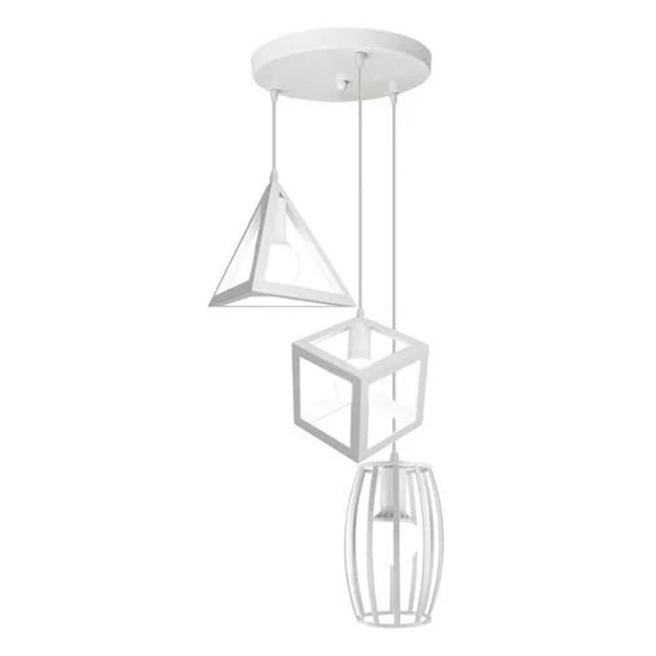 Industriell retro burlampa i 3 olika former, Vintage lampskärm E27 ljuskrona Vit E27 armatur för restaurang terrass vardagsrum