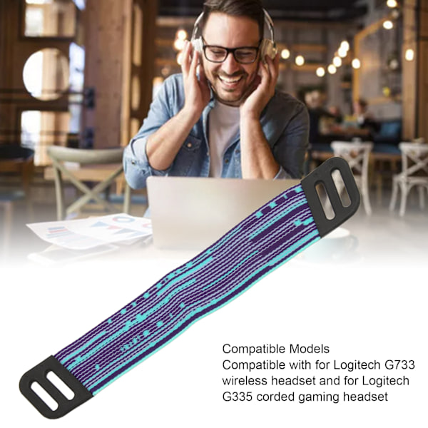 Hovedtelefon Hovedbøjle Stropper Udskiftning Hovedbøjle Stropper til Logitech G733 Trådløs G335 Kablet Gaming Headset Lilla Blå