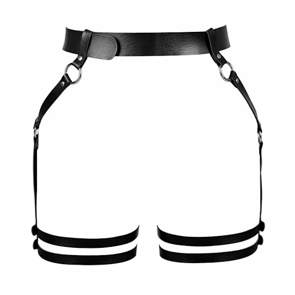 Sexig mage midjekedja bälte läder kropp sele ben strumpeband kedja kropp smycken accessoarer för kvinnor